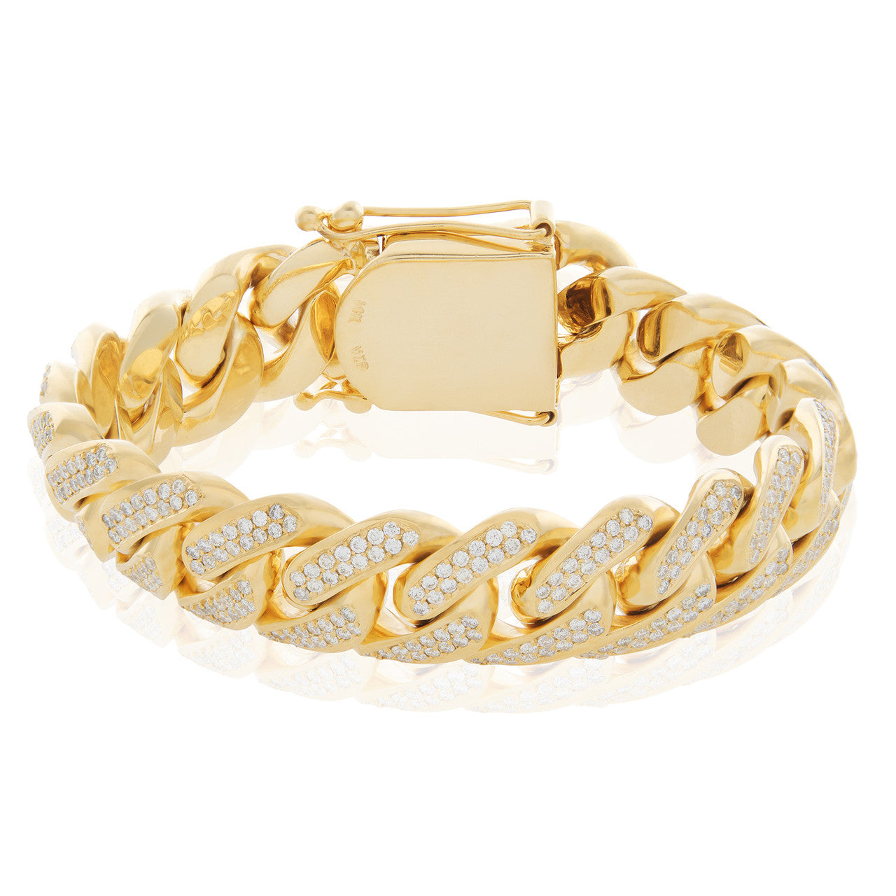 10K Yellow Gold 9.25ct Diamond Cuban Link Bracelet