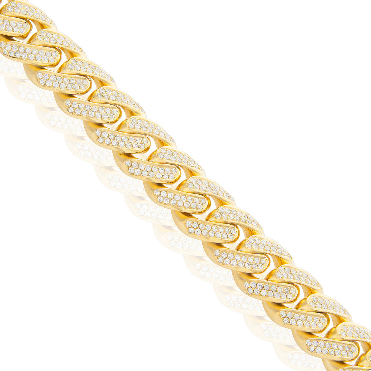 10K Yellow Gold 9.25ct Diamond Cuban Link Bracelet