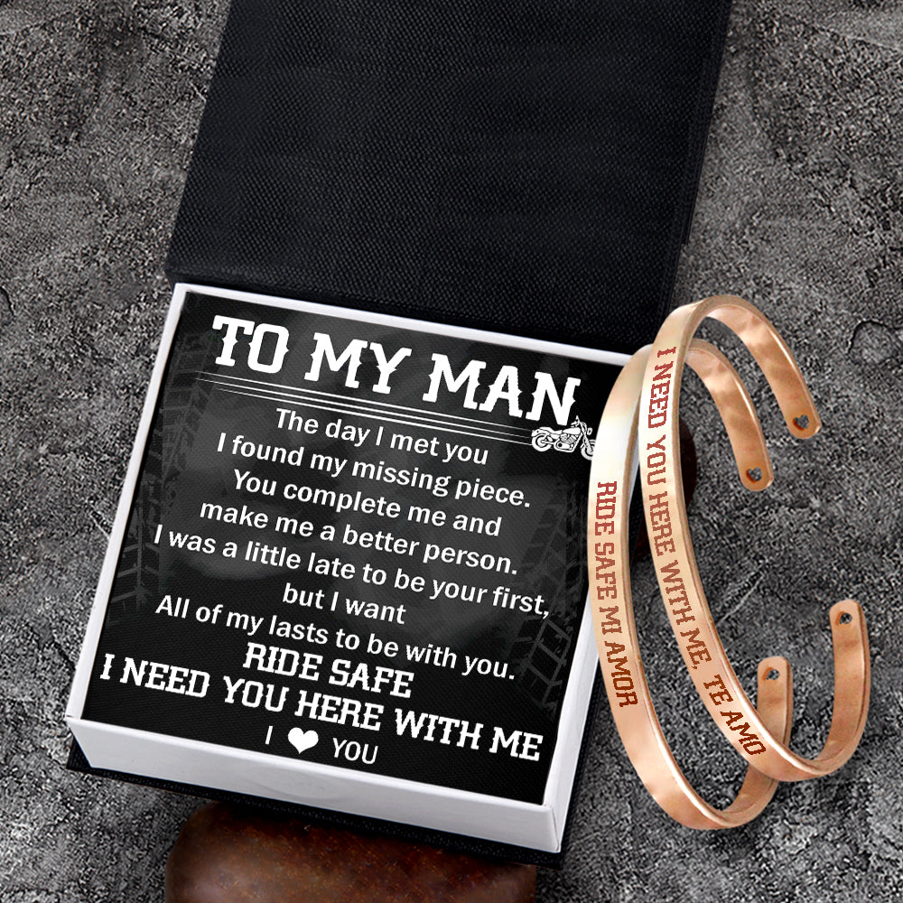 Mother's Day Gift Biker Bracelets - Biker - To My Man - I Need You Here With Me-Engravingift