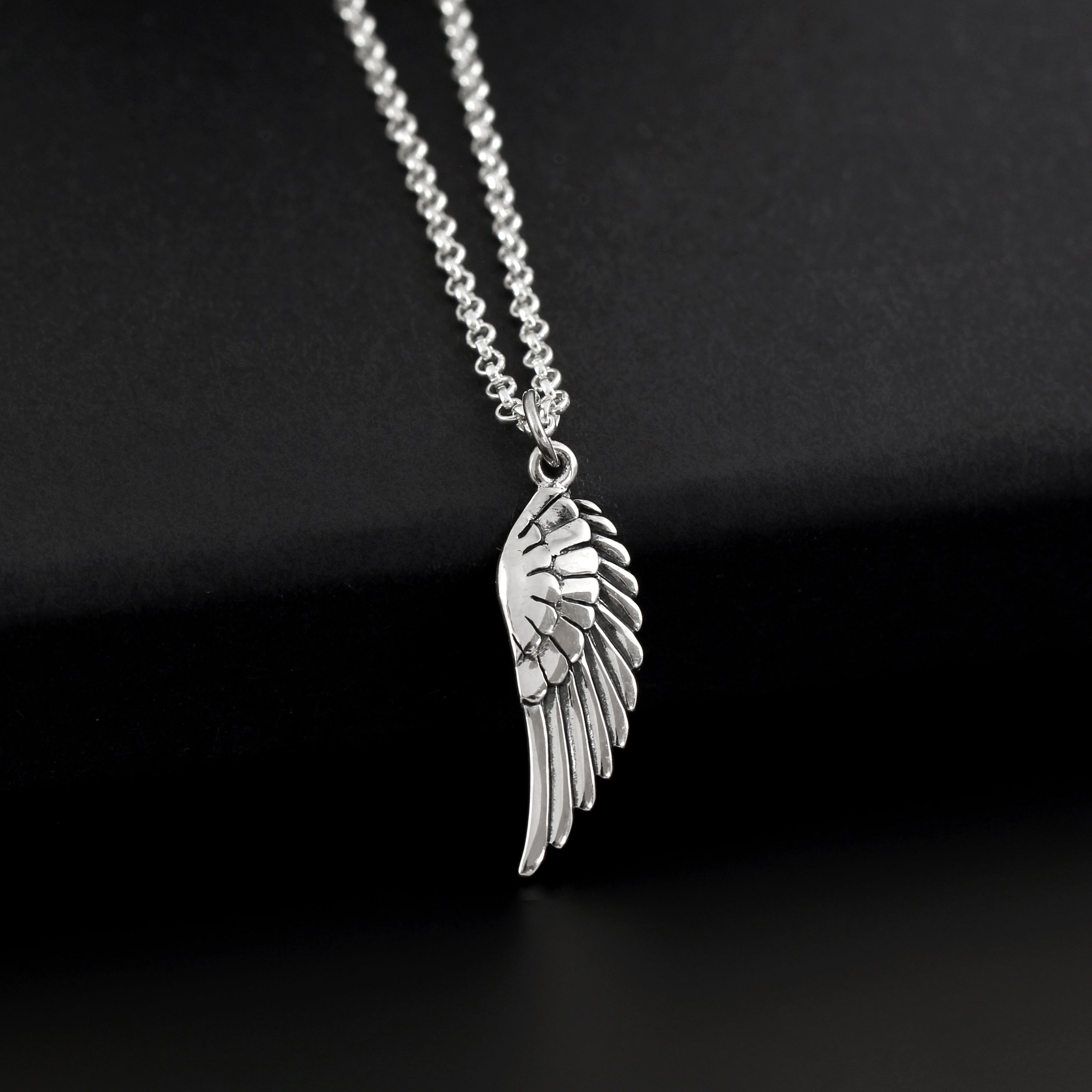 Mother's Day Gift A Charmed Impression 11 11 Large Angel Wing Pendant Necklace-Engravingift