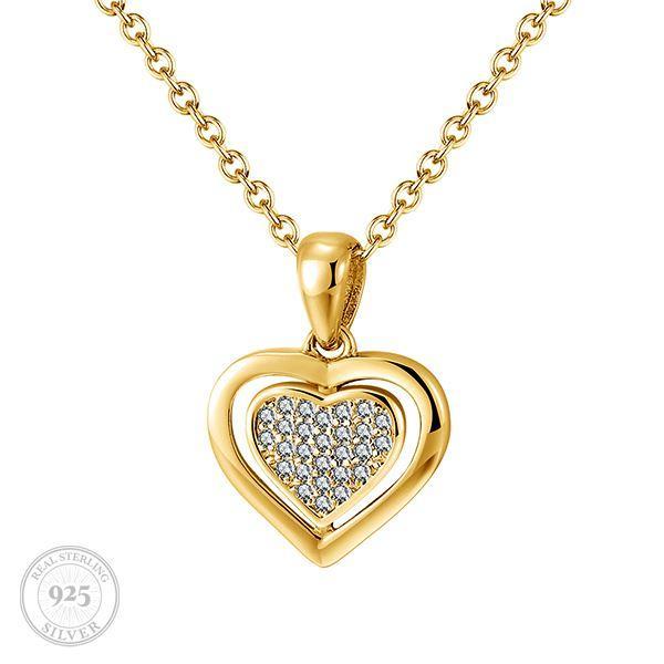 Mother's Day Gift Brilliant Heart Pendant Necklace-Engravingift