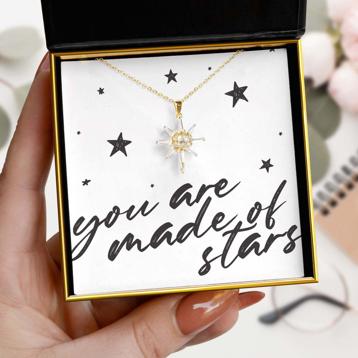 Mother's Day Gift Made of Stars - Dancing Crystal Star Necklace Gift Set-Engravingift