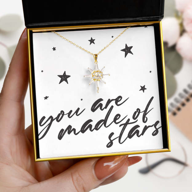 Mother's Day Gift Made of Stars - Dancing Crystal Star Necklace Gift Set-Engravingift