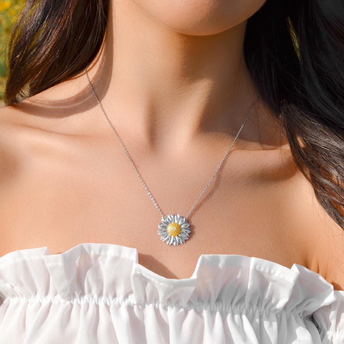Mother's Day Gift Brilliant Sunflower Necklace-Engravingift