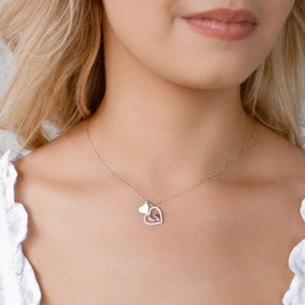 Mother's Day Gift Mama Of An Angel - Baby Feet Heart Pendant Necklace Gift Set-Engravingift
