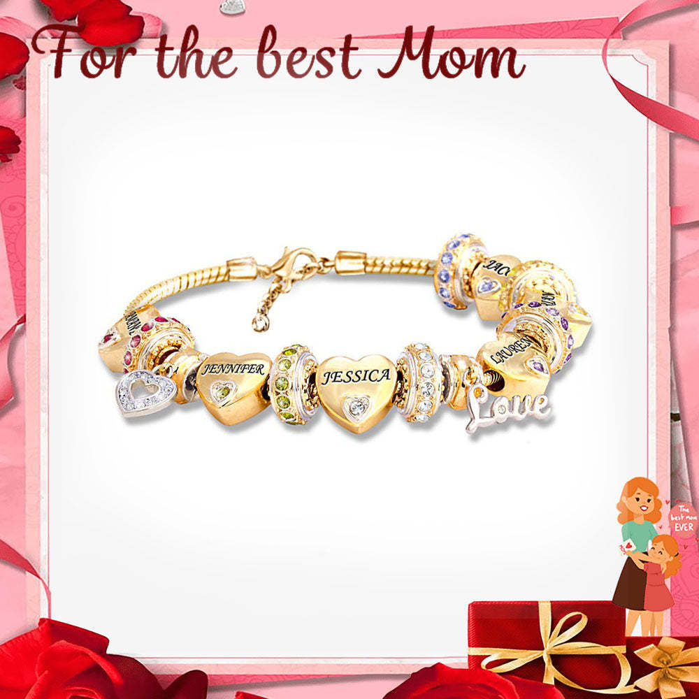 Christmas Gift Forever In A Mother's Heart Personalized Birthstone Bracelet