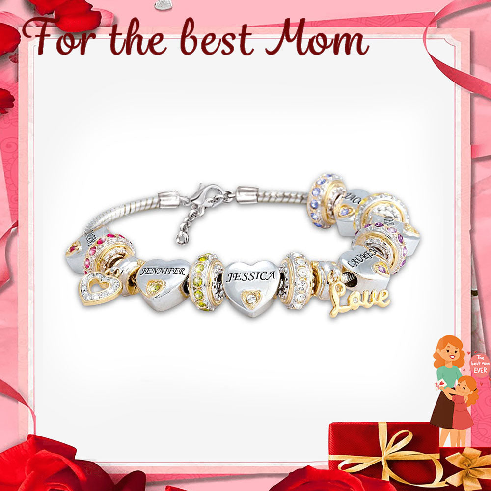 Christmas Gift Forever In A Mother's Heart Personalized Birthstone Bracelet
