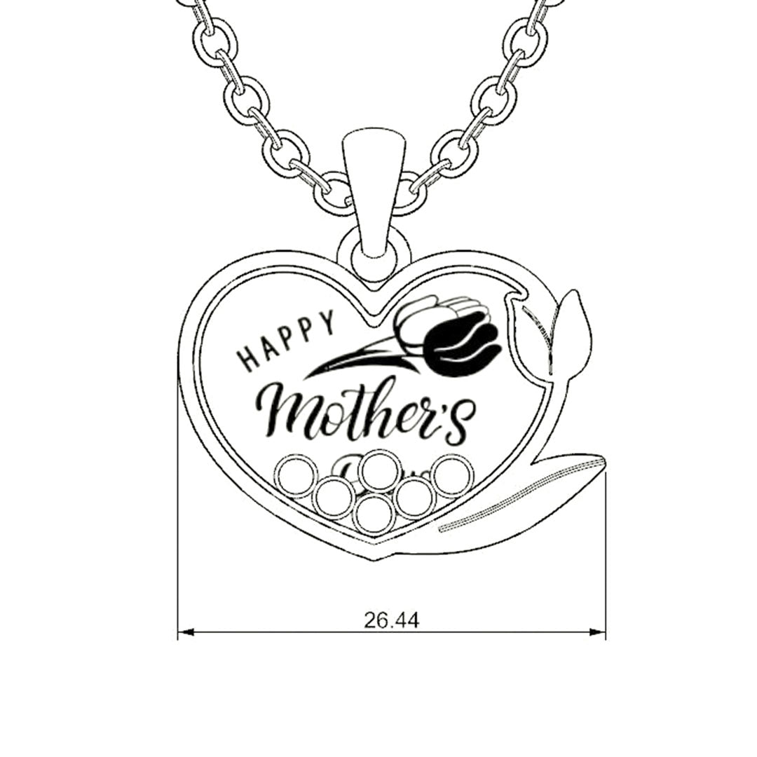 Mother's Day Gift Tulip Custom Birthstone Necklace-Engravingift