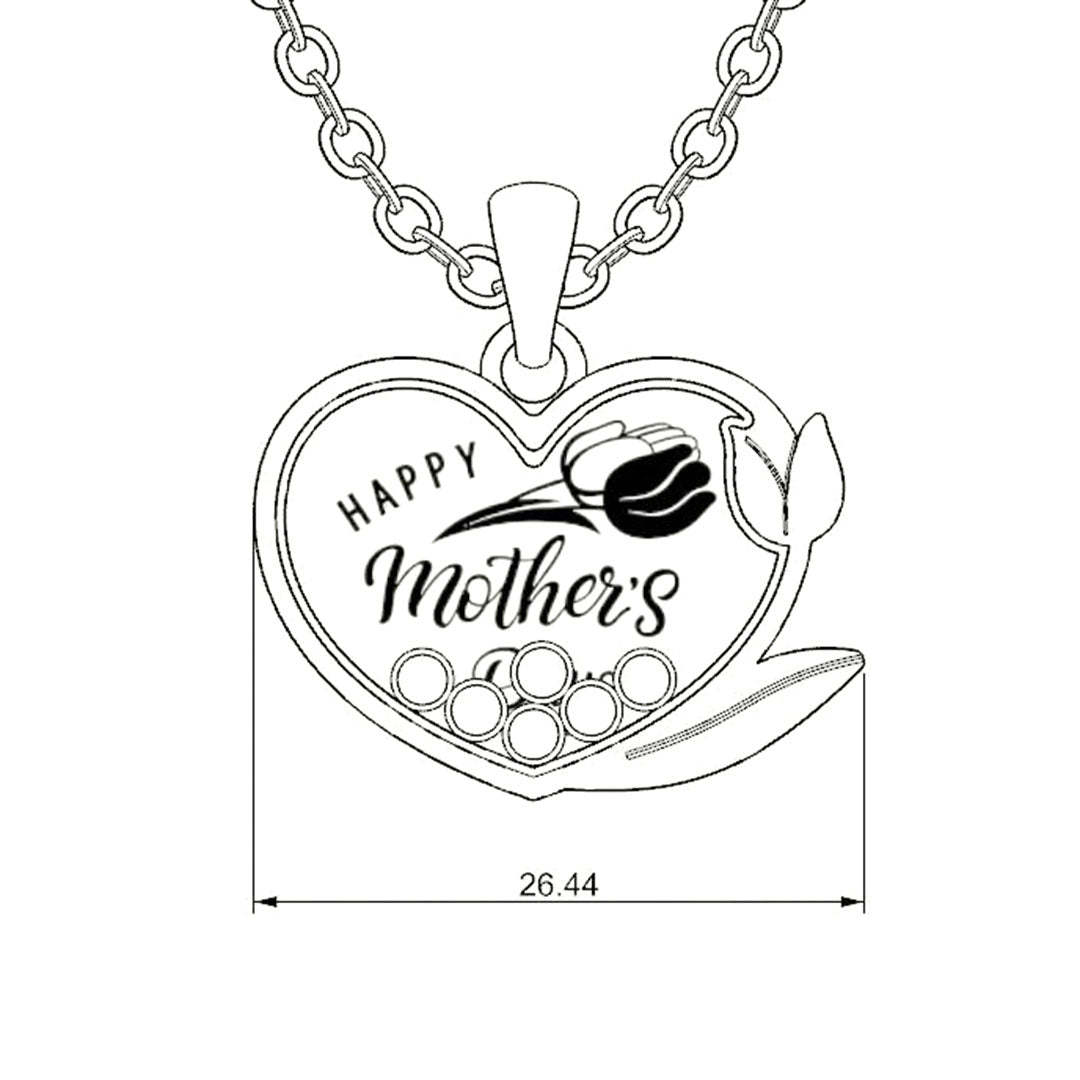 Mother's Day Gift Tulip Custom Birthstone Necklace-Engravingift