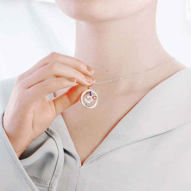 Mother's Day Gift Custom Diamond Butterfly Pendant Necklace-Engravingift