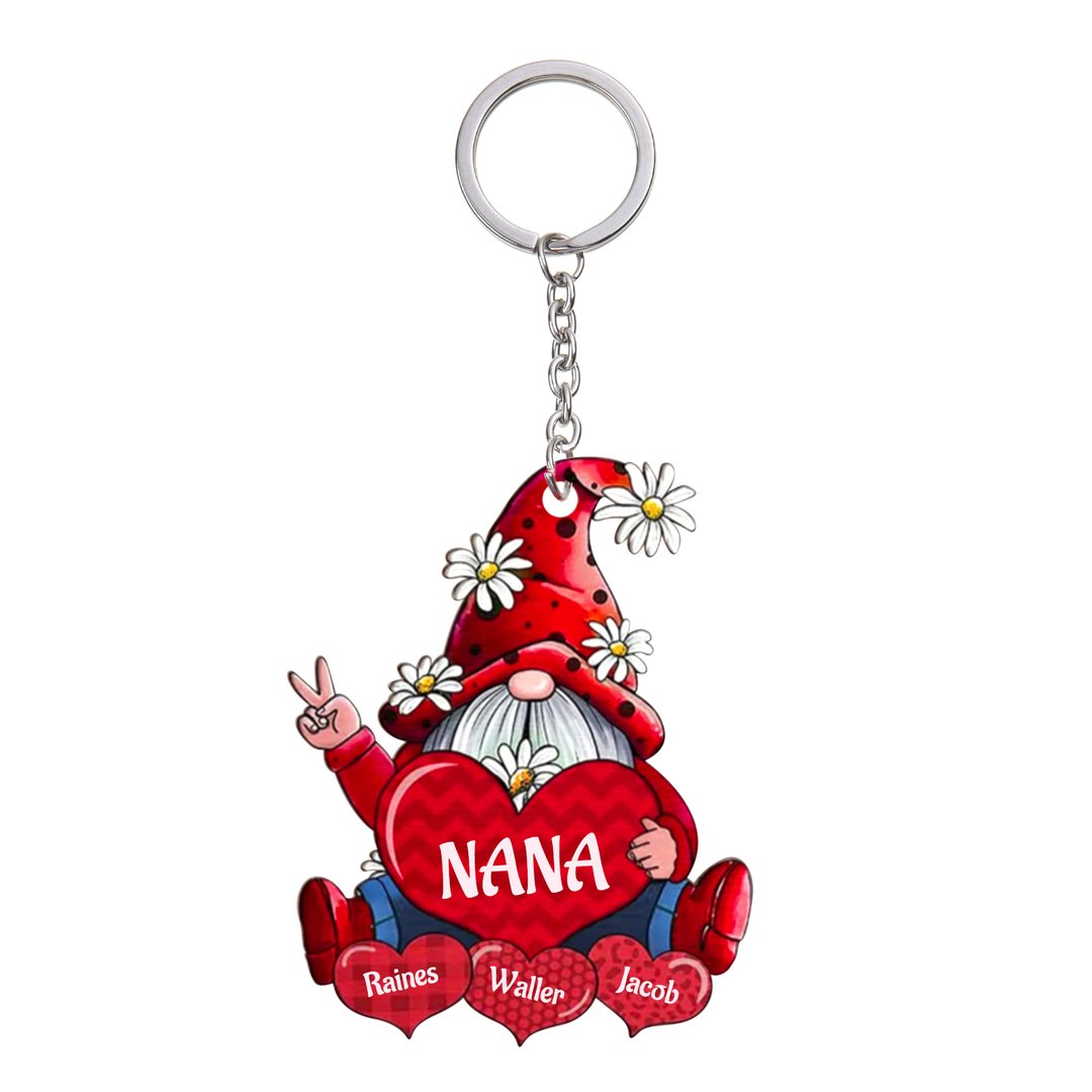 Christmas Gift Cartoon Personalized Family Names Keychain-Engravingift