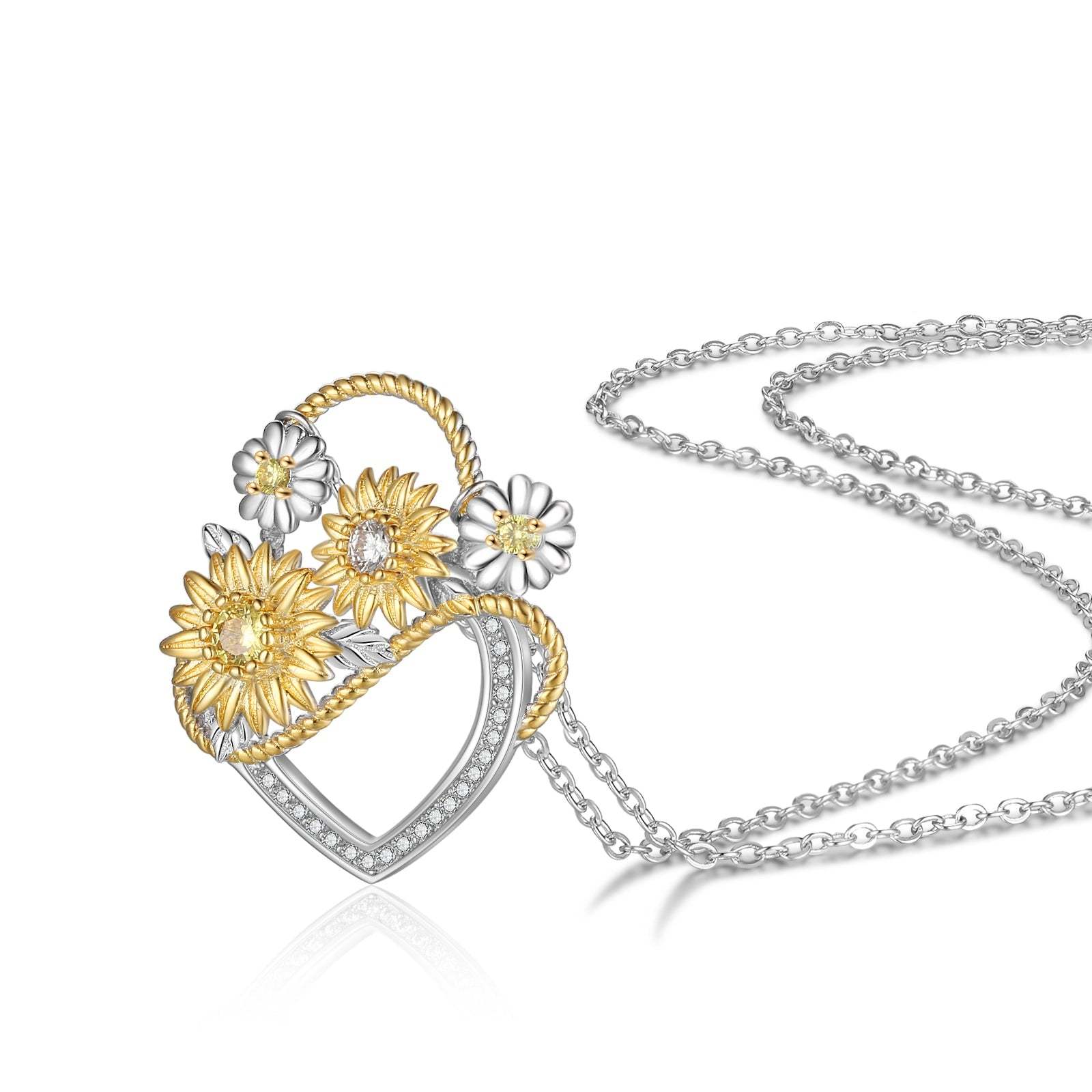 Mother's Day Gift For My Daughter - I am incomplete without you Heart Sunflower Necklace-Engravingift