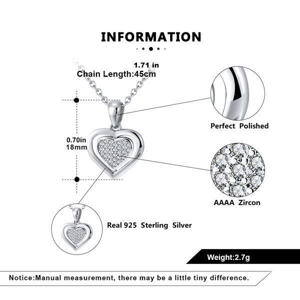 Mother's Day Gift Brilliant Heart Pendant Necklace-Engravingift