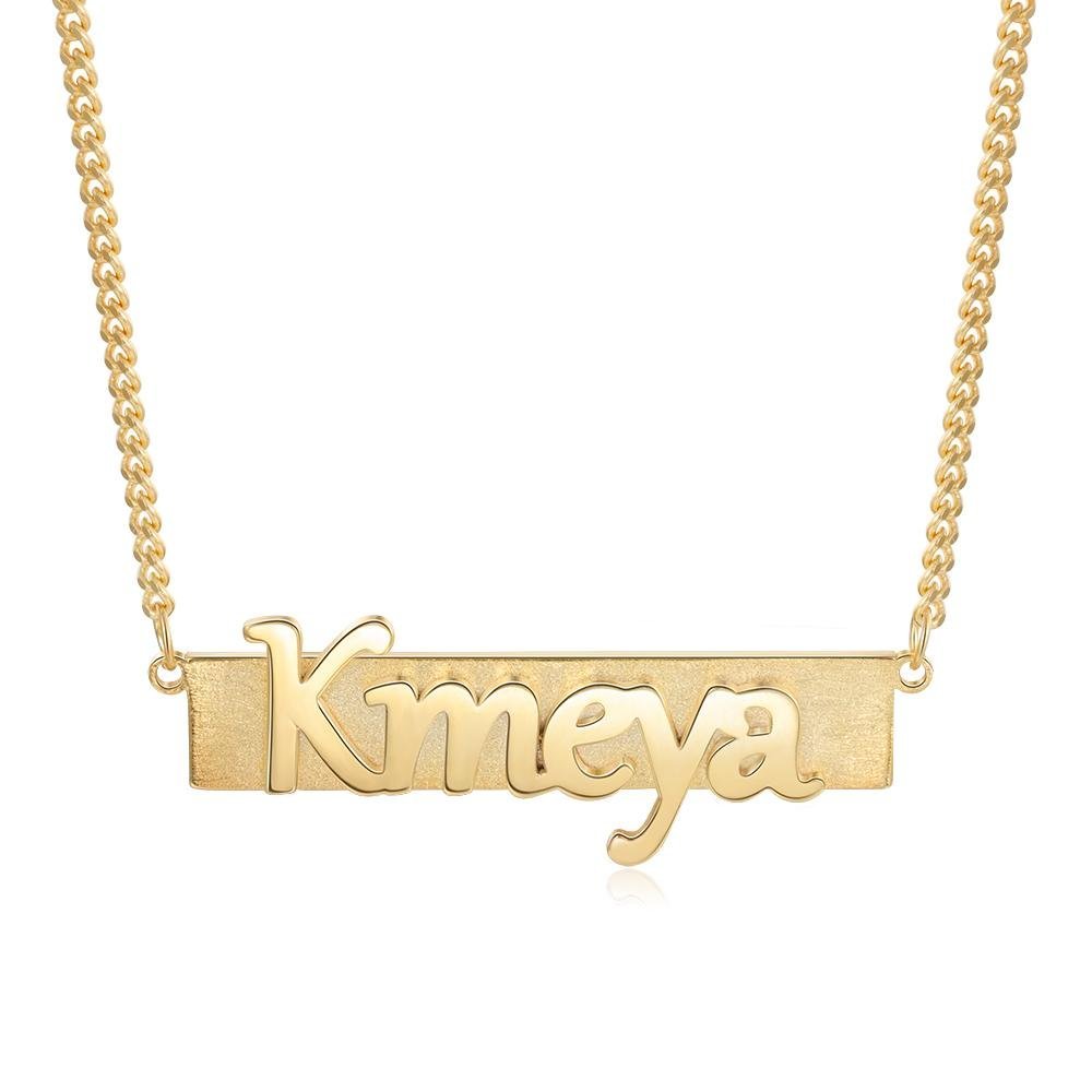 Mother's Day Gift Men Name Necklace Custom Bar Necklace Personalized Name Chain-Engravingift