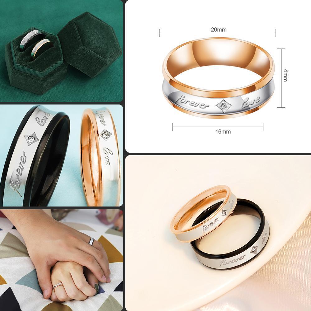 Mother'sDay Gift Mother'sDay gift Melody Forever Love Couple Diamond Ring-Engravingift
