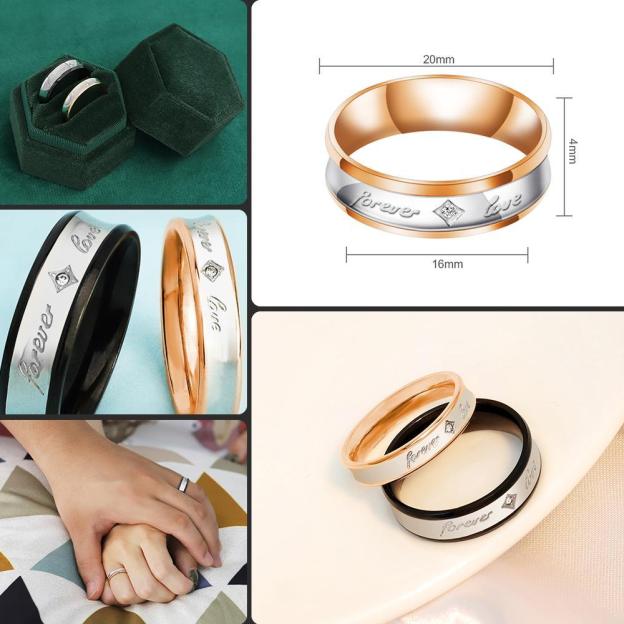 Mother'sDay Gift Mother'sDay gift Melody Forever Love Couple Diamond Ring-Engravingift