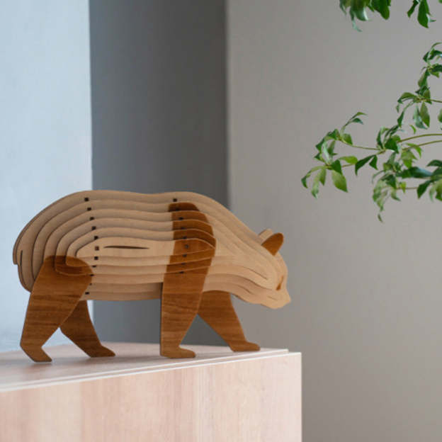 Christmas Gift 3D Wooden Animal Statue Decor Fantasy Lamp-Engravingift