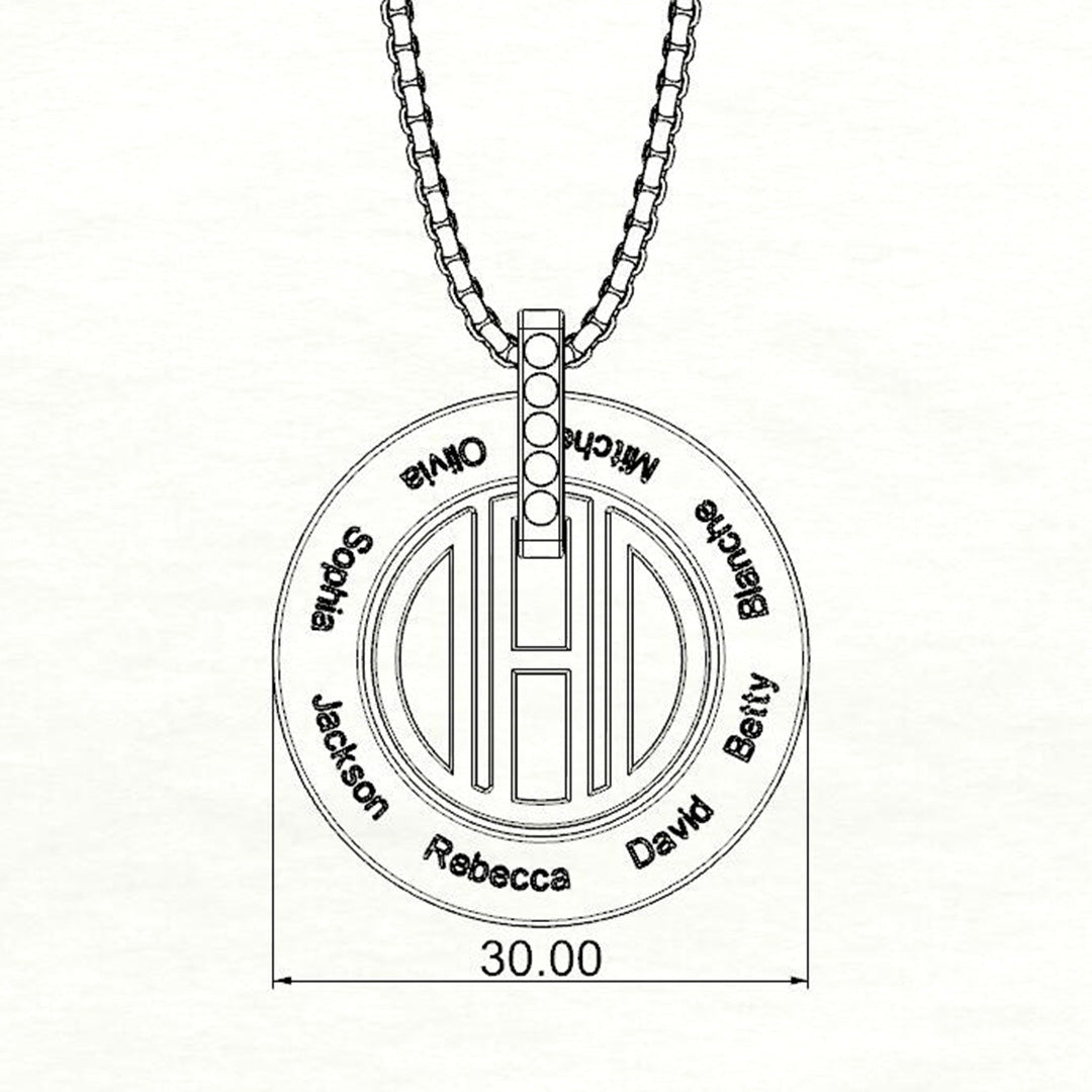 Christmas Gift Personalized DAD Circle Necklace-Engravingift
