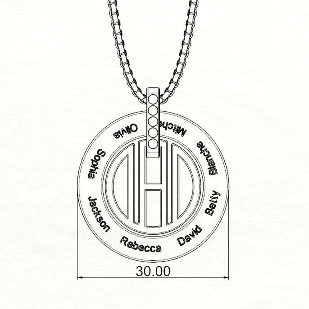 Christmas Gift Personalized DAD Circle Necklace-Engravingift