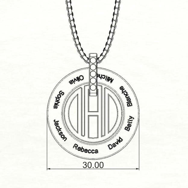 Christmas Gift Personalized DAD Circle Necklace-Engravingift