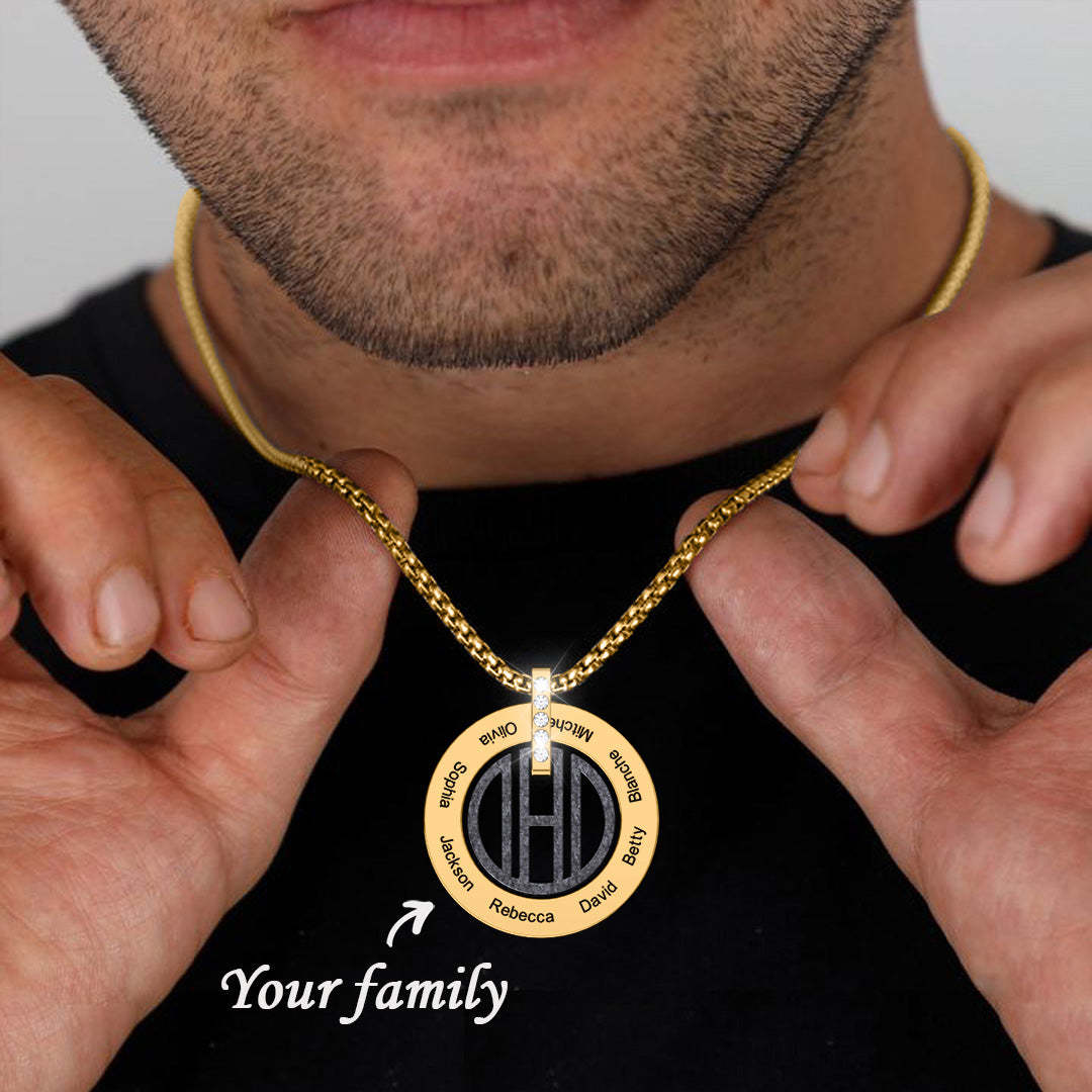 Christmas Gift Personalized DAD Circle Necklace-Engravingift