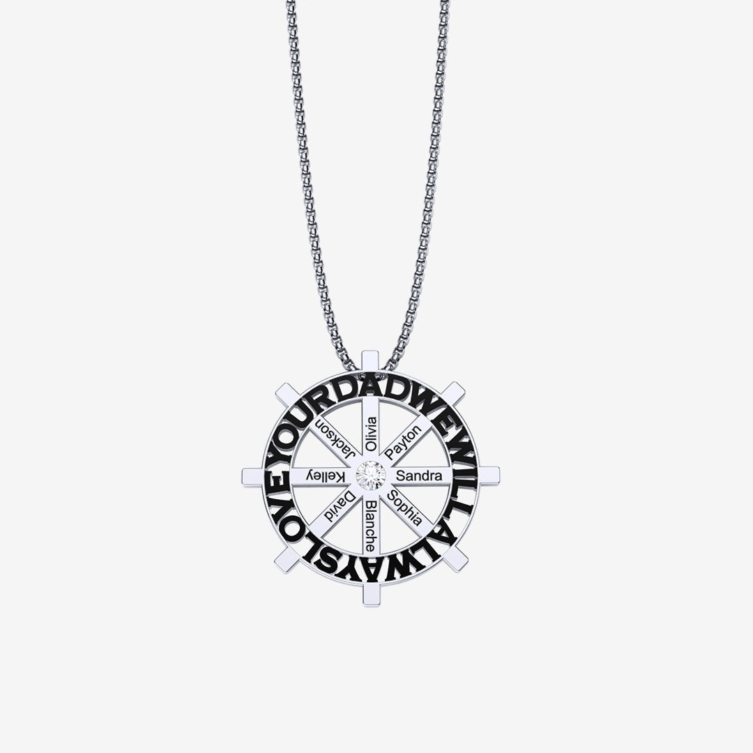 Christmas Gift Personalized Bar Rudder Necklace-Engravingift