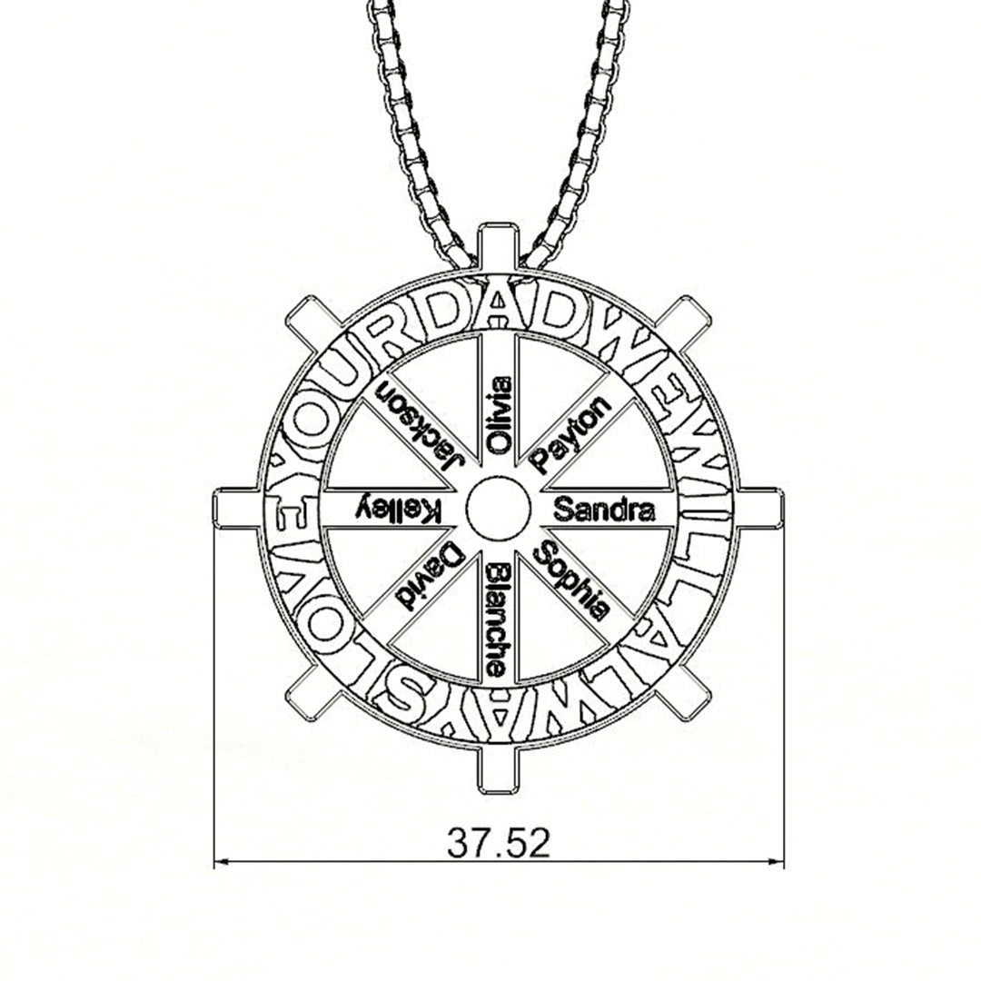Christmas Gift Personalized Bar Rudder Necklace-Engravingift