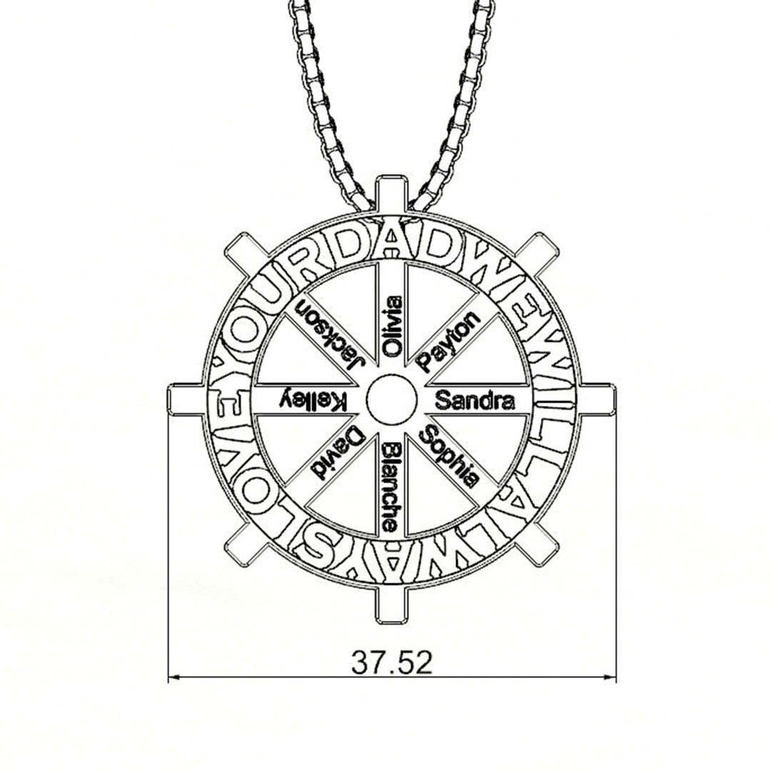 Christmas Gift Personalized Bar Rudder Necklace-Engravingift