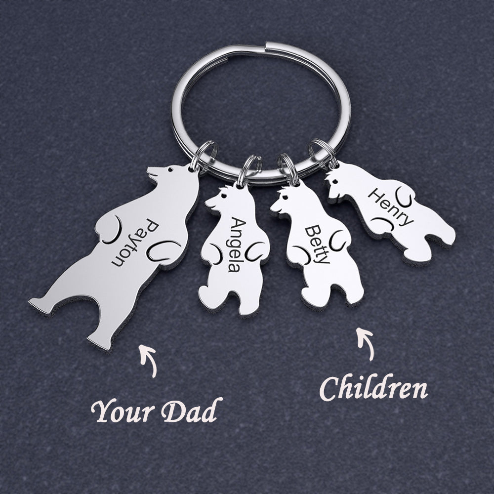 Christmas Gift Customized Family Bear Charm Keychain