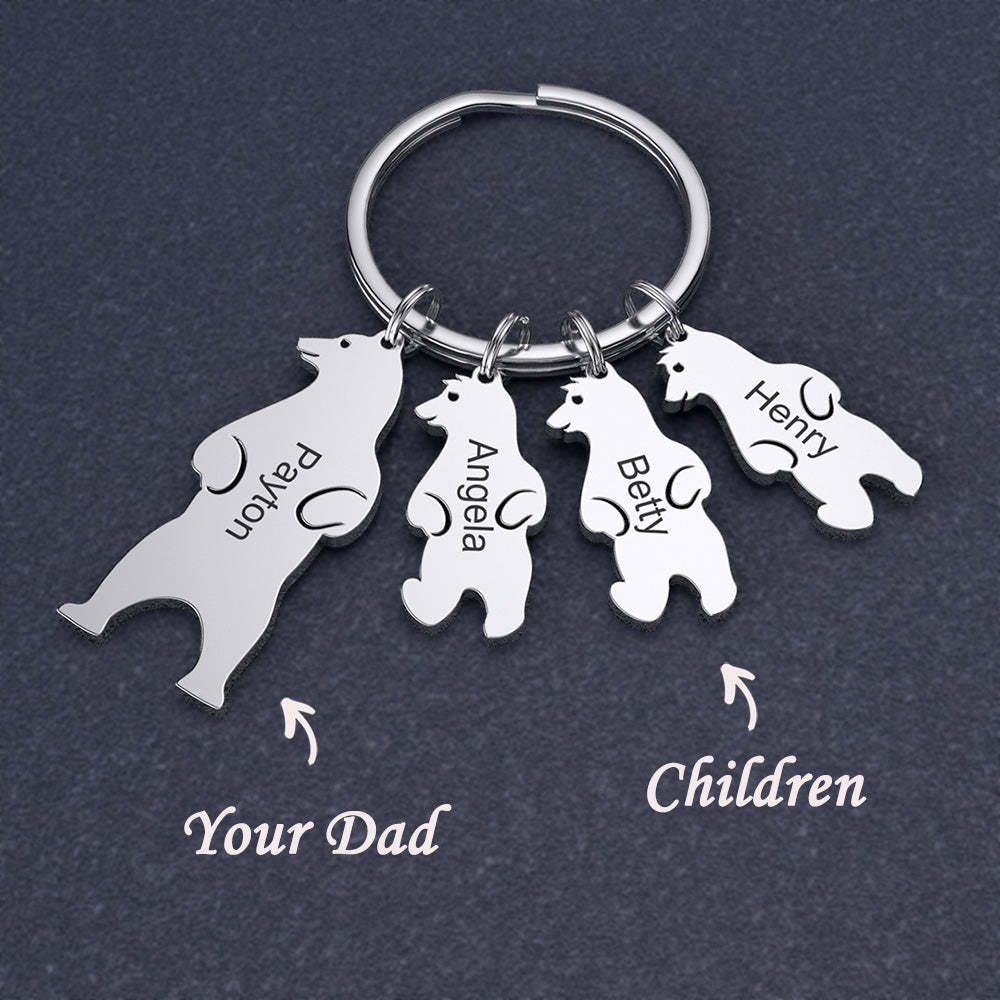 Christmas Gift Customized Family Bear Charm Keychain