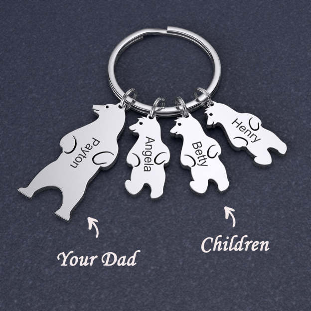 Christmas Gift Customized Family Bear Charm Keychain
