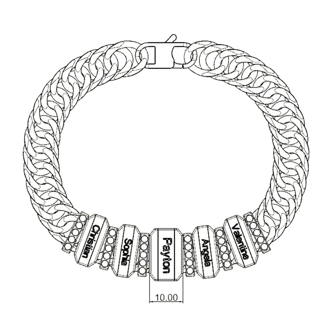 Christmas Gift Cuba Link Men's Bracelet With Personalized Diamond Beads