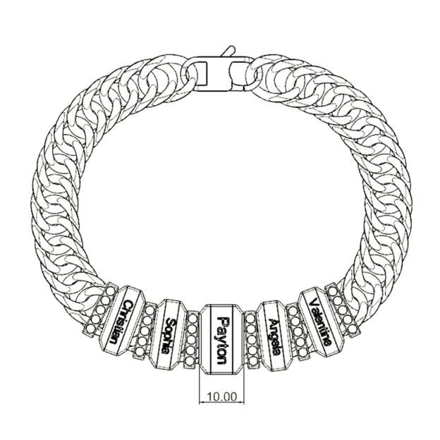 Christmas Gift Cuba Link Men's Bracelet With Personalized Diamond Beads