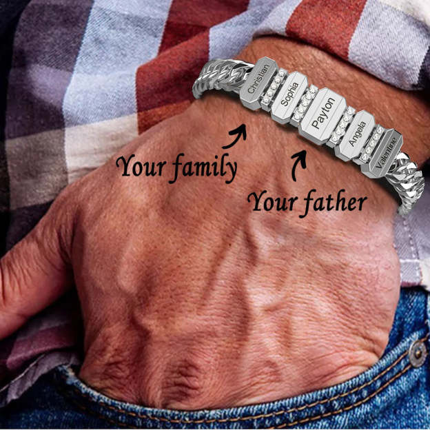 Christmas Gift Cuba Link Men's Bracelet With Personalized Diamond Beads