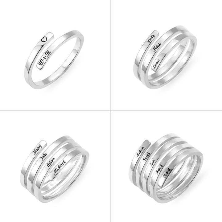 Mother's Day Gift Personalized Couple Name Ring Two Names Ring Wedding Gift Anniversary Gift-Engravingift