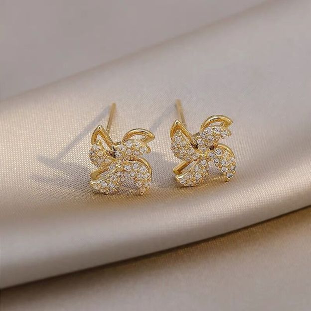 Mother's Day Gift Exquisite Crystal Rotating Windmill Earrings-Engravingift