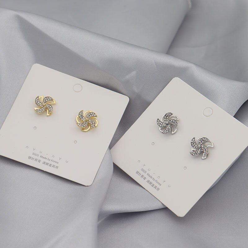 Mother's Day Gift Exquisite Crystal Rotating Windmill Earrings-Engravingift