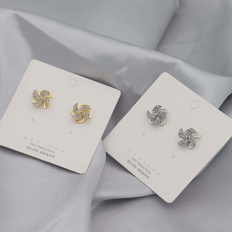 Mother's Day Gift Exquisite Crystal Rotating Windmill Earrings-Engravingift