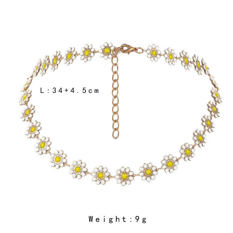 Mother's Day Gift Bohemia Daisy Necklace Summer Beach Party Necklace for Women Girls-Engravingift