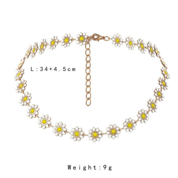 Mother's Day Gift Bohemia Daisy Necklace Summer Beach Party Necklace for Women Girls-Engravingift
