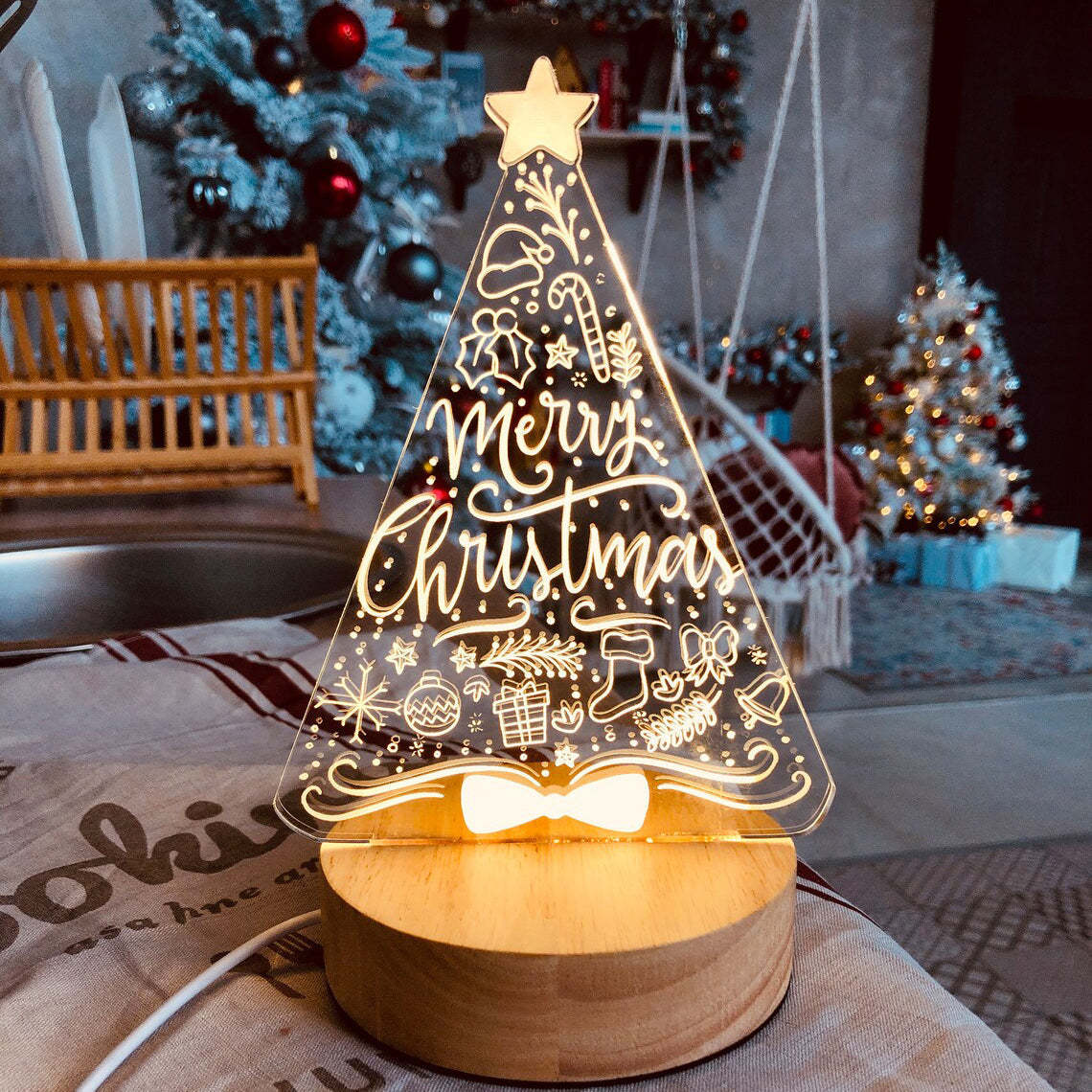 Christmas Tree Night Light Home Decor Gifts for Kids-Engravingift