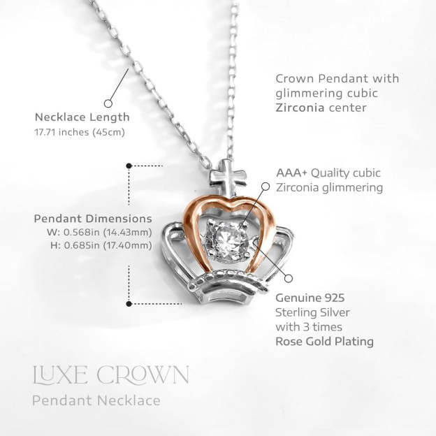 Mother's Day Gift Luxe Crown Pendant Necklace-Engravingift