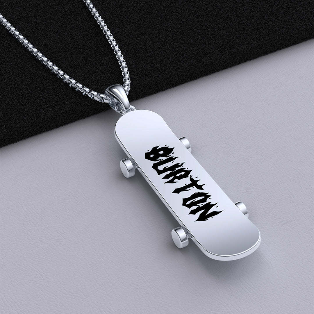 Mother's Day Gift Street Lover Custom Name Skateboard Necklace-Engravingift