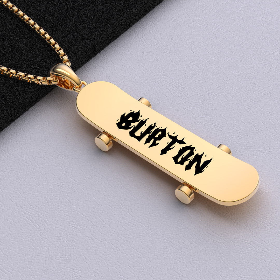 Mother's Day Gift Street Lover Custom Name Skateboard Necklace-Engravingift