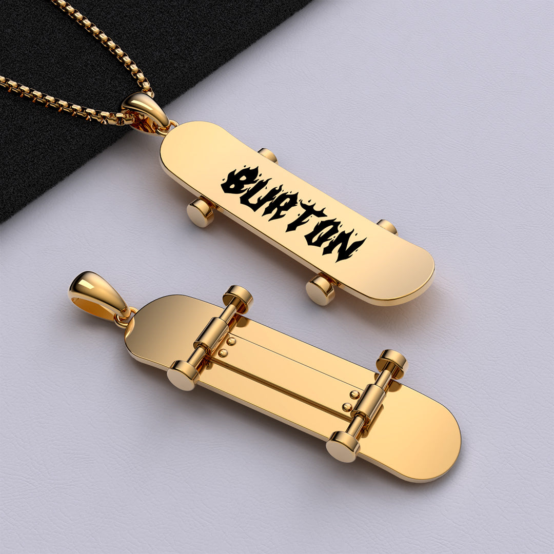 Mother's Day Gift Street Lover Custom Name Skateboard Necklace-Engravingift
