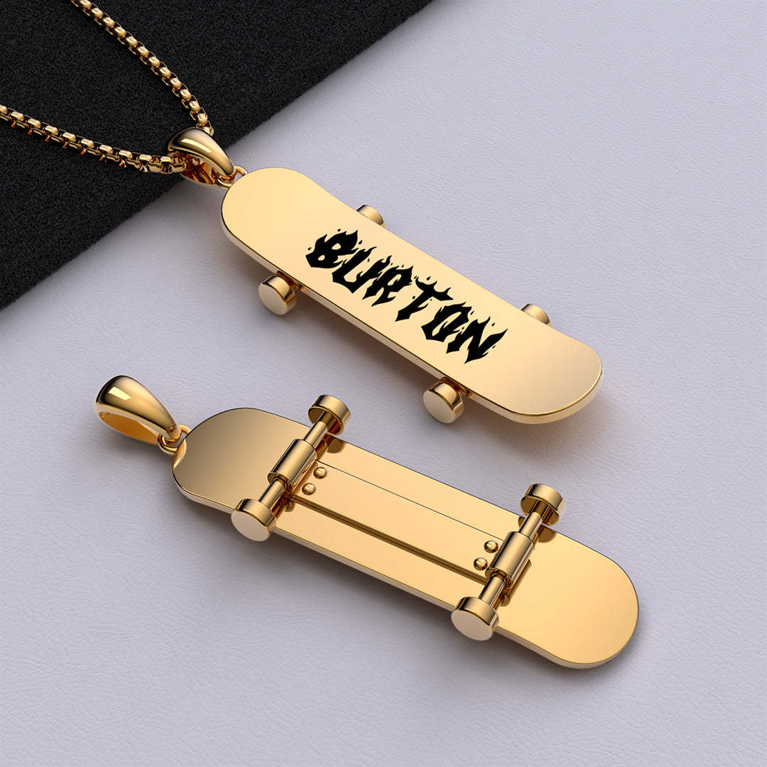 Mother's Day Gift Street Lover Custom Name Skateboard Necklace-Engravingift