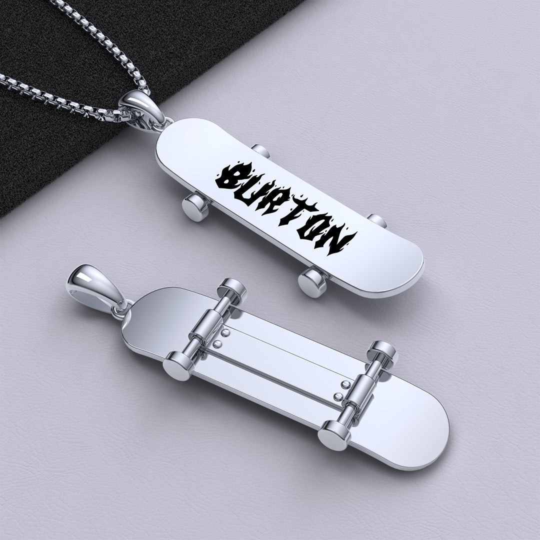 Mother's Day Gift Street Lover Custom Name Skateboard Necklace-Engravingift