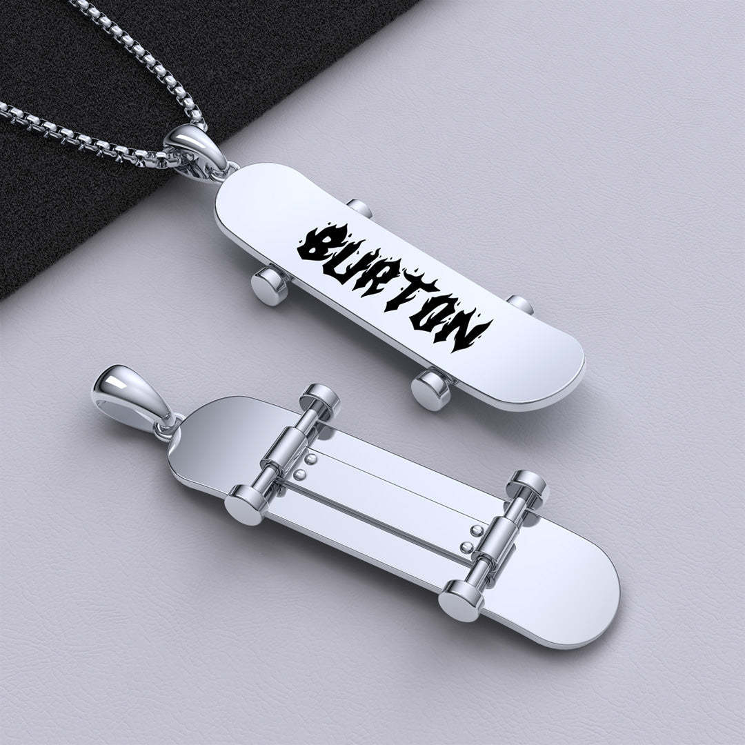 Mother's Day Gift Street Lover Custom Name Skateboard Necklace-Engravingift