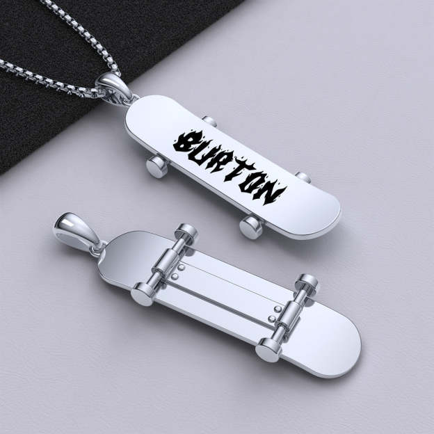 Mother's Day Gift Street Lover Custom Name Skateboard Necklace-Engravingift