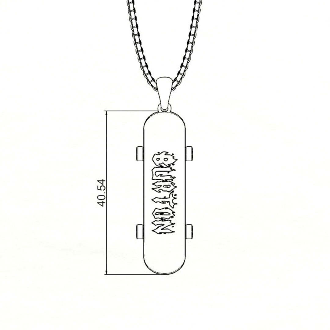 Mother's Day Gift Street Lover Custom Name Skateboard Necklace-Engravingift